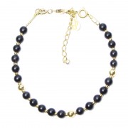 Silver 925 Gold plated bracelet, collection Grave "Onyx Givré"
