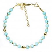 Silver 925 Gold plated bracelet, collection Grave "Turquoise Bleu"