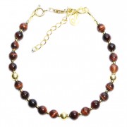 Silver 925 Gold plated bracelet, collection Grave "OEIL de Tigre, Ebène"