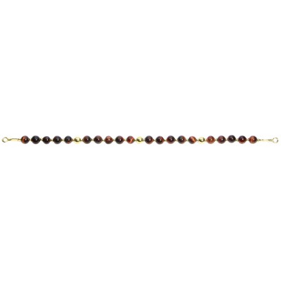 Bracelet en Argent 925 Plaqué or Collection Grave "OEIL de Tigre, Ebène"