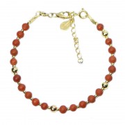 Silver 925 Gold plated bracelet, collection Grave "Jaspe Ocre"