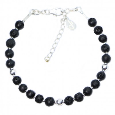 Bracelet en Argent 925 Collection Grave "Pierre de Lave"