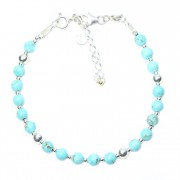 Silver 925 bracelet, collection Grave "Turquoise Bleu"
