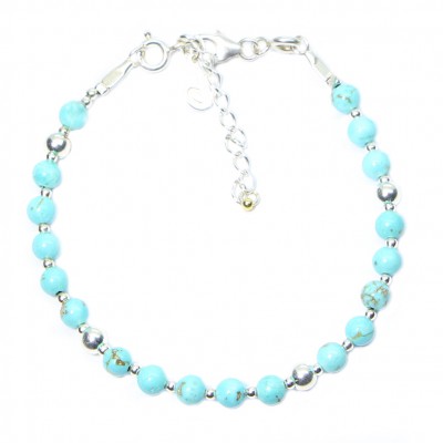 Silver 925 bracelet, collection Grave "Turquoise Bleu"