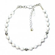 Silver 925 bracelet, collection Grave "Turquoise Blanc"