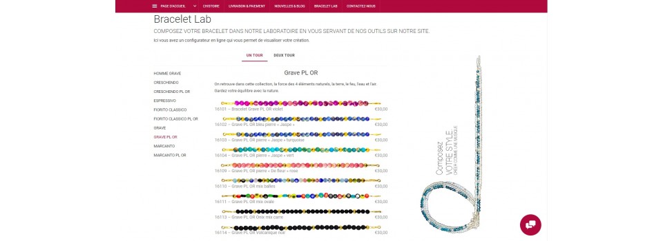 ASSEMBLE YOUR BRACELET IN OUR LAB USING OUR TOOLS ON OUR WEBSITE.